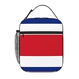 Qwvbn Tragbare Lunchtasche mit Flagge von Costa Rica, leicht und isoliert, geeignet für Männer und Frauen, ideal für Picknicks und Reisen