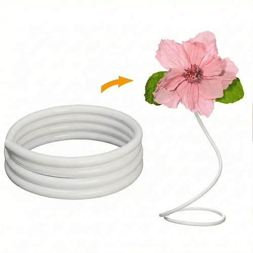 26ft Flexible PVC Pipe 16mm Diameter - Malleable Pipe for Fake Flowers Balloon Arches DIY Crafts Wedding Decor Party supplies & Cosplay Props. (White 26ft)