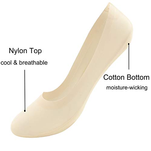 R RELAXIFE Womens No Show Thin Socks Cotton Nylon Low Cut Liner Non Slip hidden Invisible Socks for Flats Sneaker 4-6 pack