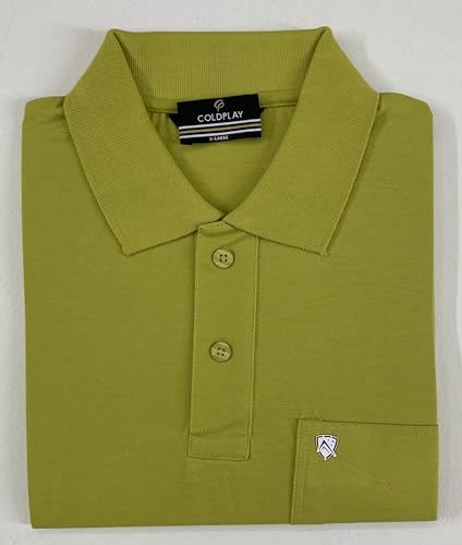 Image of COLDPLAY Men's Cotton Blend Solid Polo T-Shirt | Men's Half Sleeve Polo T-Shirt
