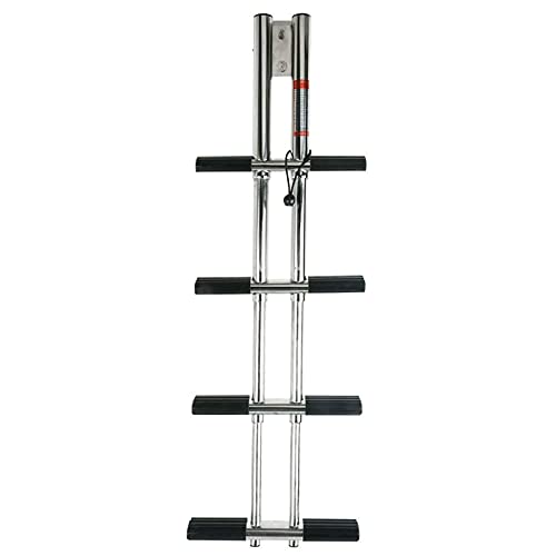 Bootsleiter Boot Badeleiter Doppelte Vertikale Teleskop-Tauchleiter, Rostfreier Stahl Hochleistungs-Bootsleiter für Marine Yacht/Schwimmbad/Bassboot, Max Last 150kg (Color : 4 Steps) Cover