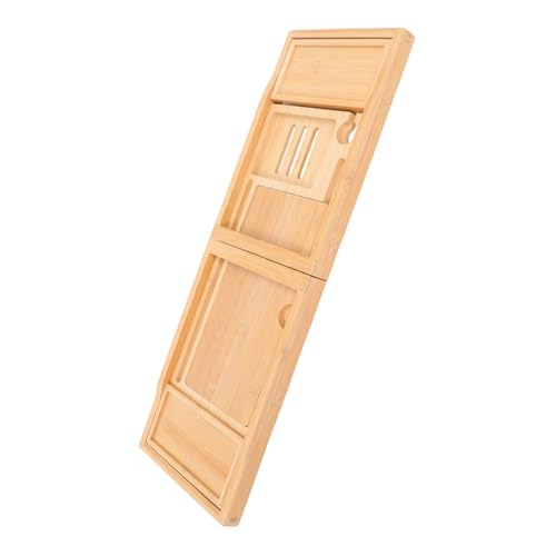 Alipis Adjustable Bath Tub Tray with Phone Stand Organizer for Bathroom Accessories and Toiletries Modern Design Fits Various Bathtub Sturdy and Construction