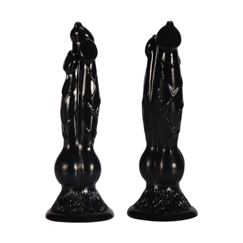 Lmgoc Wolf Hund Penis Dildos Monster Alien Fantasy Tier Animal Knoten Weiches Dildo Penis Dildo Butt Plug Analplug Tier Dildo G-Spot Prostata Massage Sexspielzeug für Frauen Paare (Schwarz, L)
