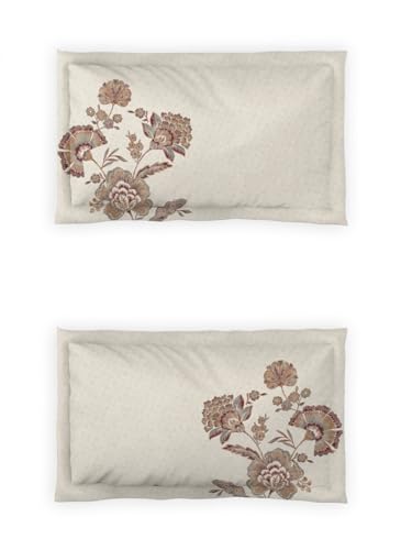 Image of DDECOR Live beautiful Cotton Queen Bed Sheet Set with 2 Pillow Covers (229 CM X 274 CM, Brown) Digital Print Classical 145TC GSM