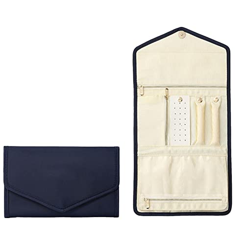 Aretes, gotas for los oídos, colgantes, bolsa de almacenamiento de joyas en rollo, bolsa pequeña plegable multifuncional for joyas - Rollo organizador de joyas portátil de viaje de gran capacidad (Co