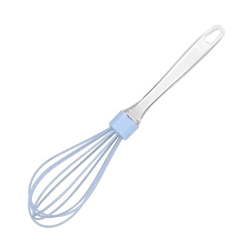 Batidora Manual De Silicona De 25 Cm (10 Pulgadas) Con Mango Transparente, Ideal For Mezclar Crema Y Pasteles.(Light Blue)