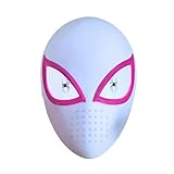 lulushiny SpiderHero Mask Moving Eyes, Spiderman Mile Morales Hero Mask, Remote Control Full Face Adult/Kids Cosplay Gift (Gwen)
