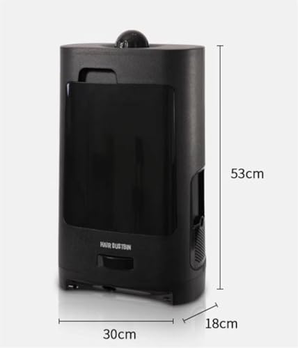 Using cordless vacuum for hairdressing cleanup showing portable vacuum in action