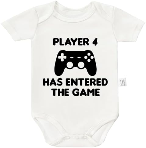 Player 4 Has Entered the Game Baby Bodysuits, Funny Gamer Infant Playsuit Jumpsuit Cotton Short-Sleeve 0-24 Month image 5