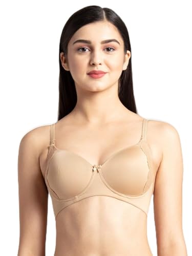Image of Jockey 1816 Women Wirefree Padded Soft Touch Microfiber Elastane Stretch Full Coverage T-Shirt Bra with Lace Styling
