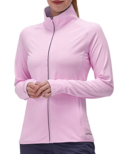 Image of Women's UPF 50+ UV Sun Protection Clothing Long Sleeve Athletic Hiking Shirts Lightweight SPF Zip Up Outdoor Jacket