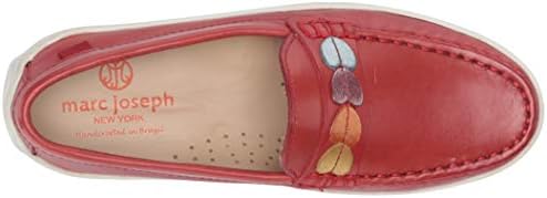 Marc Joseph New York Leather Made in Brazil Heart Detail Penny Driver Loafer, red Nappa, 1.5 US Unisex Little Kid | Image 4