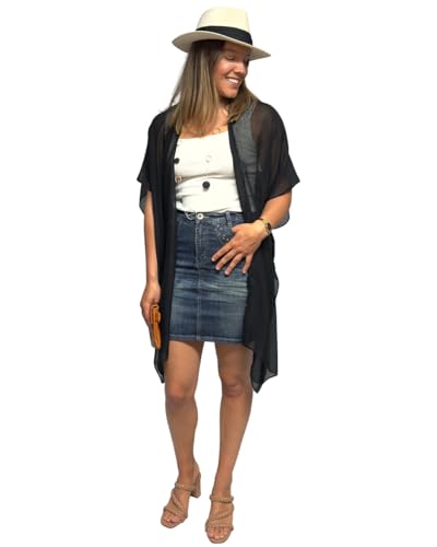 Image of Humble Hilo Womens Kimono Cardigan Sleeveless Lightweight Cover Up Casual & Flowy, 2 Sizes