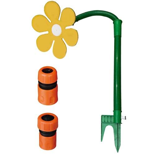 Wesh Garden Sprinkler Flower Shape | Crazy Whirling Yard Sprinklers, 720 Degrees Rotating Funny Colorful Dancing Daisy Lawn Watering for & Yard, Decorative Stakes, White, Yellow