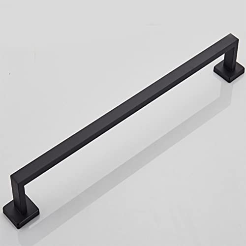 Hoopever SUS304 Stainless Steel Towel Bar Rail 600mm / 24 Inches Black Towel Rail Rack Square Single Bar Bathroom Shelf Screw Wall Mounted Towel Holder Kitchen Towel Rail - Image 4