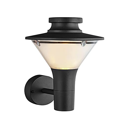 Lampe de porche haut de gamme en aluminium noir pour façade design