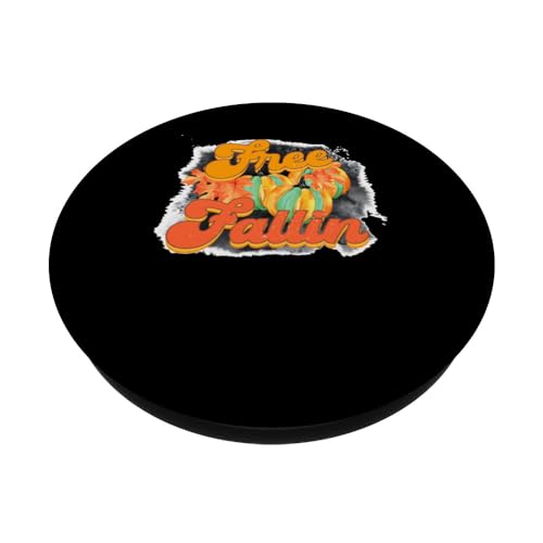 Free Fallin Autumn Fall Thanksgiving Season PopSockets Swappable PopGrip, Black - Image 2
