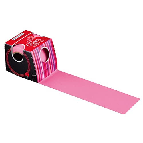 ロールの付箋 ロール 付箋 ふせん 全面のり 強粘着 蛍光紙 幅広 文房具 ノート 金属刃 50mm幅 60mm幅 10m メモ (50mm幅, ピンク)