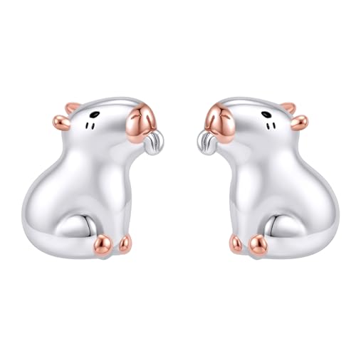 Puce Capybara boucle d'oreille argent pour style quotidien et fête