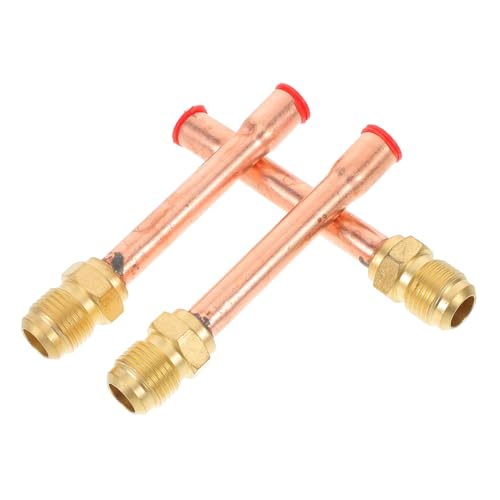POPETPOP 3Pcs Threaded Flare Pipe Connector High Pressure Ac Tube Connector with One Way Valve for Air Conditioning Systems Durable Convenient Installation