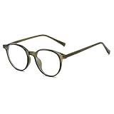GLOBAL GLASSES Stylish Blue Light Blocking Glasses for Women Clear Lens Eyeglasses Round Fake Glasses Frame Womens Green