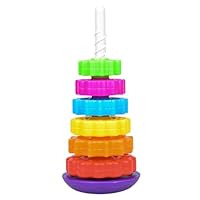 Foreverup Spinning Stacking Toys, Baby Sensory Spin Gears Stacking Rings Toy, Rainbow Spinning Wheel Stack Toy-BPA- for teachers and parents to help and develop their children's brains (6 pieces)