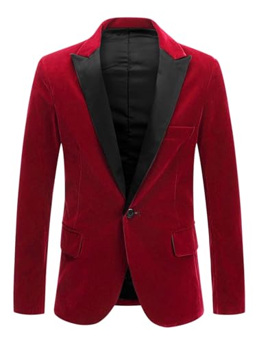Lars Amadeus Men's Velvet Blazer One Button Party Prom Tuxedo Dinner Suit Jacket Sports Coat2