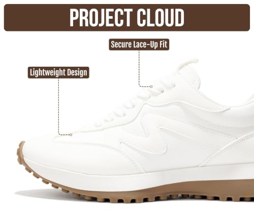 Image of Project Cloud Trendy Fashion Sneakers for Women 2026 - Memory Foam and Non-Slip Comfortable Casual Ladies Shoes for Womens Fashion Sneakers - Lightweight Lace-up Shoes (Lecco)