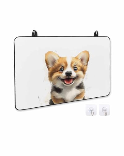 Stove Cover for Electric Stove, Cute Puppy Cartoon Style Brown Dog Animal Stove Top Cover for Glass Top, Heat Rubber Mat Foldable Cooktop Cover Top Protector, 36