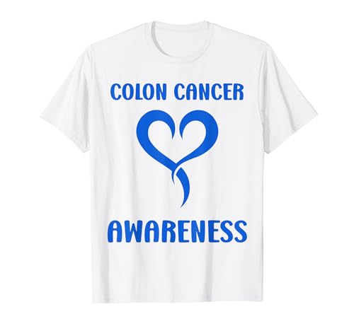 Simple blue Heart quote Colon Cancer Awareness Camiseta