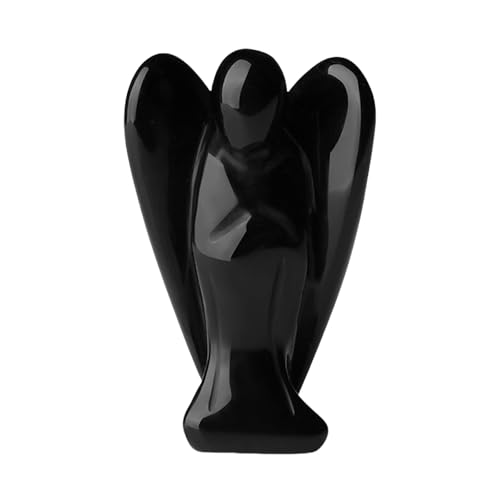 Obsidian Elefanten-Engel Figur 1,5', geschnitzte Kristallstein Statue,...