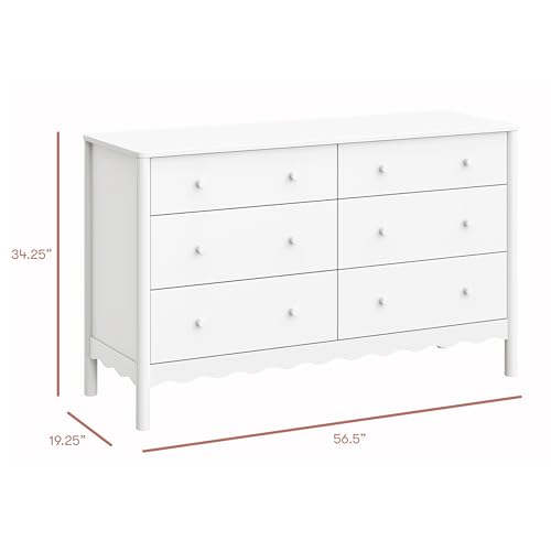 Image of Babyletto Swell 6-Drawer Assembled Baby Dresser, White | GREENGUARD Gold Certified, 6 Spacious Drawers, Dresser for Bedroom, Living Room & Hallway - Wooden Double Chest of Drawers