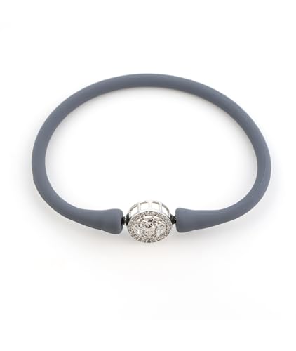 Image of Sterling Silver 925 Bracelet for Women, Rhodium Polished, Silicon Band, Everyday Wear