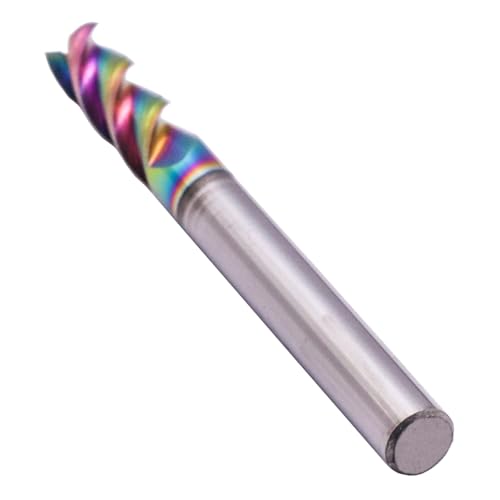 Image of 1 /4 inch 3 Flute 45 Solid Carbide Square End Mill for Aluminum, DLC Coated | 45 Helix, 1 /4 inch Cutting Dia, 1 /4 inch Shank Dia, 3 /4 inch Length of Cut, 2-1 /2 inch Overall Length, for Milling Aluminum and Copper