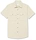 Amazon Essentials Herren Utility-Hemd mit kurzen Ärmeln, Zwei Taschen und schmaler Passform (Früher Goodthreads), Helles Khakibraun, XL
