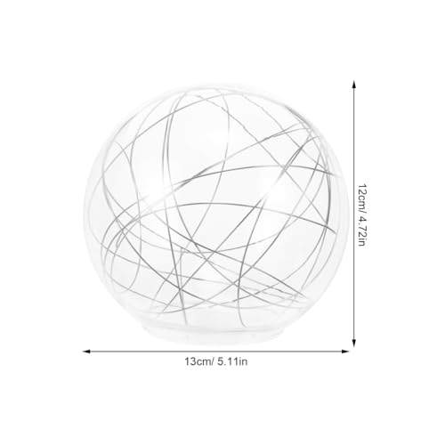 Image of UKCOCO White Glass Globe Lamp Shade Replacement - Clear Ball Lamp Globes Replacement Glass for Pendant Light, 5.11 inch Diameter, inch Opening Diameter (Inner Wound Aluminum Wire)