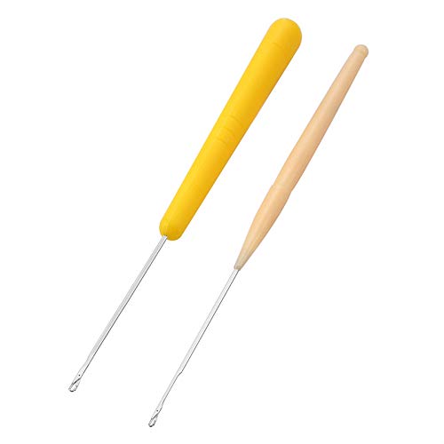 Pp Opount 5 Pieces 5 Different Size Bent Latch Hook Crochet Needle Hook, 1 Pieces Wooden Bent Latch Hook And 4 Size Plastic Latch Hook, Set Of 5 #TOP2