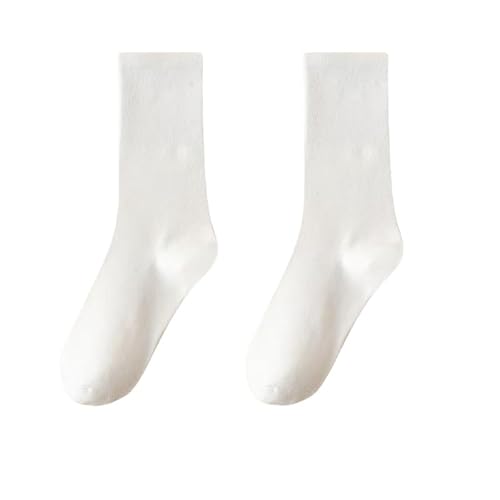 HUBGFEQ 5Pairs Winter Warm Solid Women Socks Thicken Thermal Socks Comfortable Seamless Snow Sock Unisex-White-One Size-5 Pairs