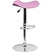 Flash Furniture 2 Pk. Contemporary Pink Vinyl Adjustable Height Barstool with Wavy Seat and Chrome Base