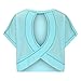 Workout Tops for Women Drop Sleeve Open Back Cropped Tees Yoga Gym Running Shirts Cute Casual Summer Tops Y2K Clothes