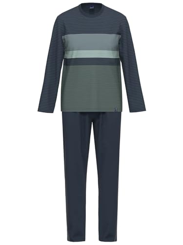Ammann Schlafanzug Pyjama Langarm 30684 16 Marine/Oliv gestreift, Herren-Größe:52 Ammann Schlafanzug Pyjama Langarm 30684 16 Marine/Oliv gestreift, Herren-Größe:52