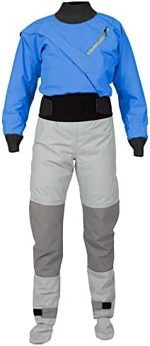 MOOKTA Breathable Kayaking Drysuit Womens Paddling Drysuits (Blue, Small)