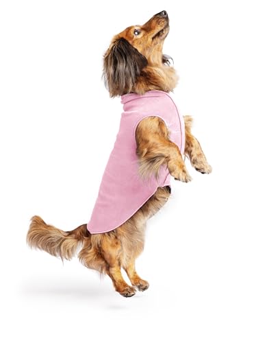Image of Goldpaw Stretch Fleece Dog Sweater - with Spandex for 4-Way Stretch - Soft, Comfortable Dog Coat - Machine Washable - Made in the USA - Rose - Size 12