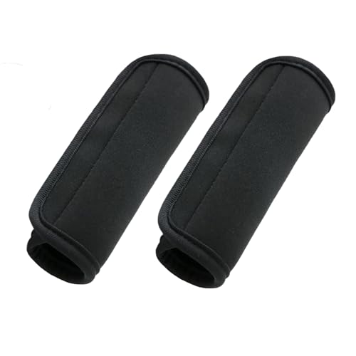 Luggage Handle Wraps, Soft Travel Bag Handle Cover, Padded Handle Grip, Suitcase Tags Identifiers for Travel Accessories, Black, 2Pcs