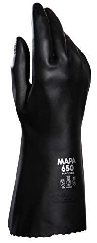 Guantes MAPAÑOL PROFESIONAL Butoflex650 Talla 10 con revestimiento negro en paquete de 2 unidades