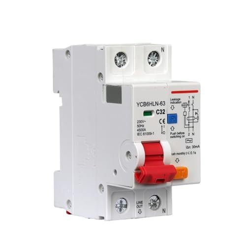 Disyuntor de corriente residual 230 V 1P+N YCB6HLN 16A magnetotérmico 4