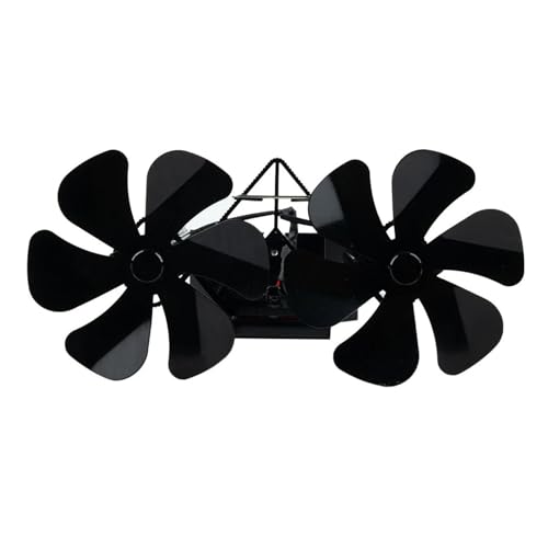 RFGTHY Ventilador For Hogar De 12 Aspas, Color Negro, Doble Cabezal Montado En La Pared, Estufa Calor Con, Horno Silencioso Alta Eficiencia For El Eficiente Con EnergíA TéRmica