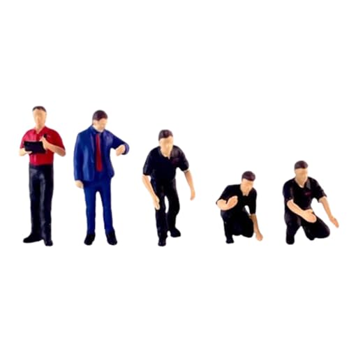 kowaku 5X 1/64 Diorama Figures Miniature Layout Hand Painted Character Repairman Street People Model for Railway Sets Adults Gifts, Style C