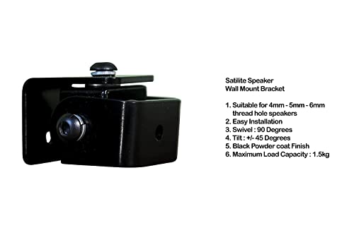 Image of SWM- D2 - Speaker Wall Mount - Bracket 3 Nos for M4 / M5 / 1 /4'' x 20UNC Thread Hole /Keyhole Speakers - with Flexible Positioning Angle (Pack of 3)