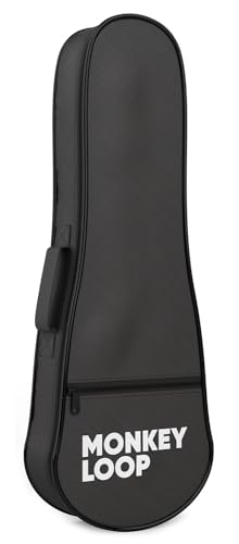 MONKEY LOOP Jungle UKB-23 - Funda para Ukelele Concierto con Acolchado de 5 mm - Bolsa para Ukelele Concierto Resistente - Bolsillo Exterior para Accesorios - Asa de Mano y Correa Trasera